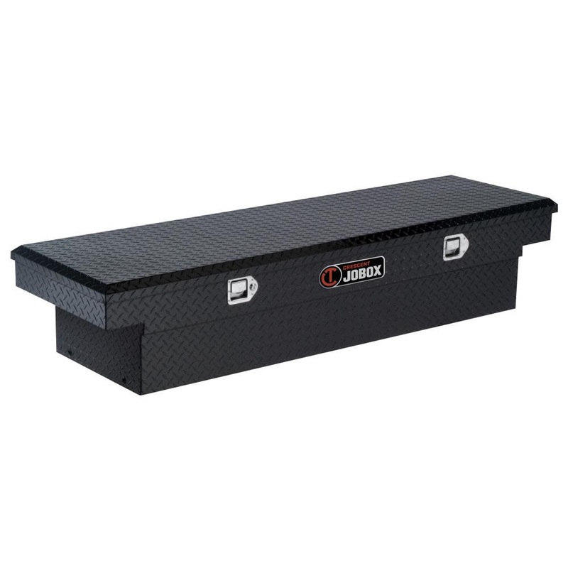 Aluminum Single Lid Fullsize Slimline Crossover Truck Box Black 1-311002