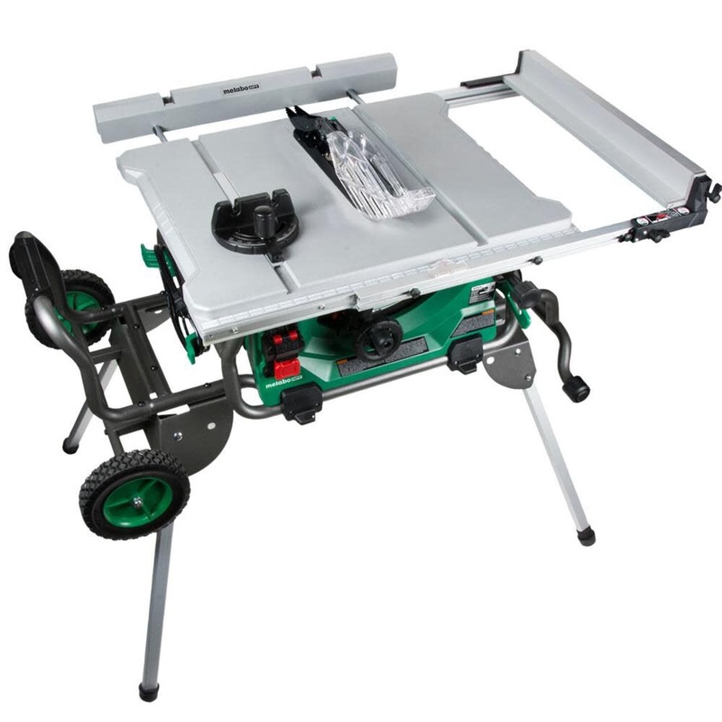 10-in 15-Amp Table Saw with Micro Adjust Rip Fence and Caster Platform – 10 inch Jobsite Table Saw C10RJSM