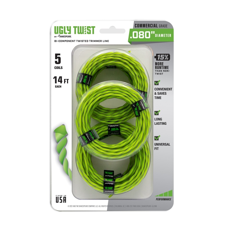 0.080 x 14′ Ugly Twist coils 5-Pack 0.080-in x 70-ft Pre-cut Trimmer Line 17501