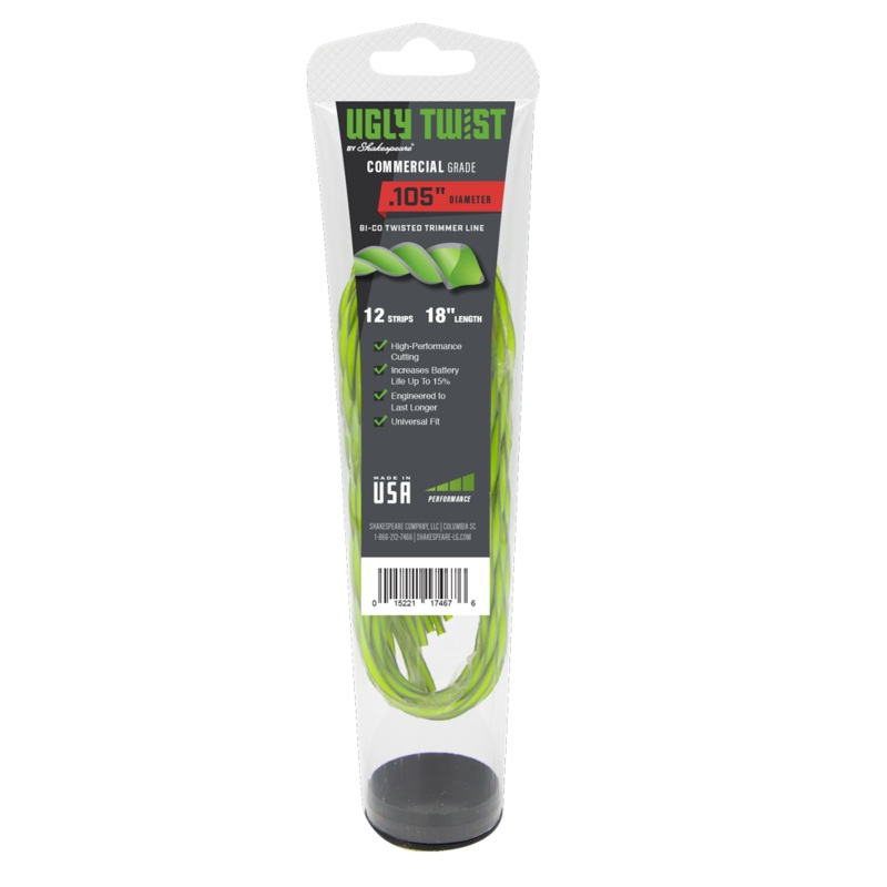 0.105 x 18 Ugly Twist Strips 12-Pack 0.105-in x 18-ft Pre-cut Trimmer Line 17299