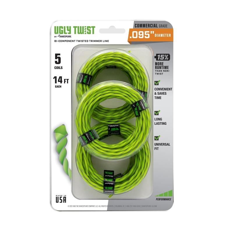 0.095 x 14′ Ugly Twist line coils 5-Pack 0.095-in x 70-ft Pre-cut Trimmer Line 17502