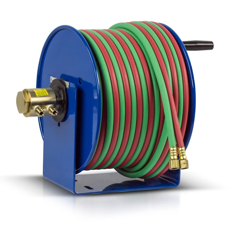 1/4 in x 100 ft Welding Hand Crank Oxygen-Acetylene Hose Reel 200 PSI 112W-1-100