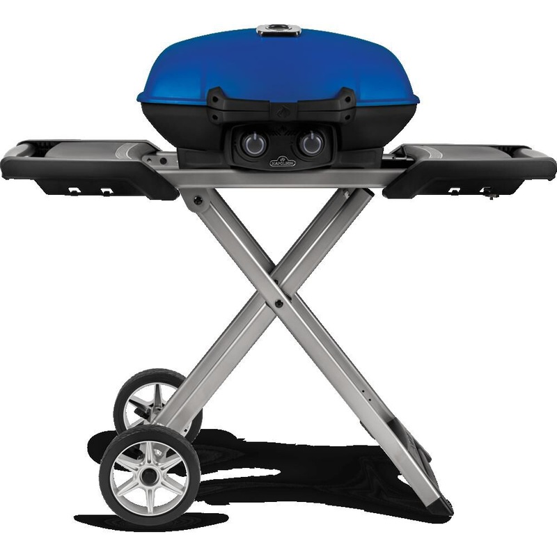 TravelQ 285X Portable Propane Gas Grill with Scissor Cart Blue TQ285X-BL-1