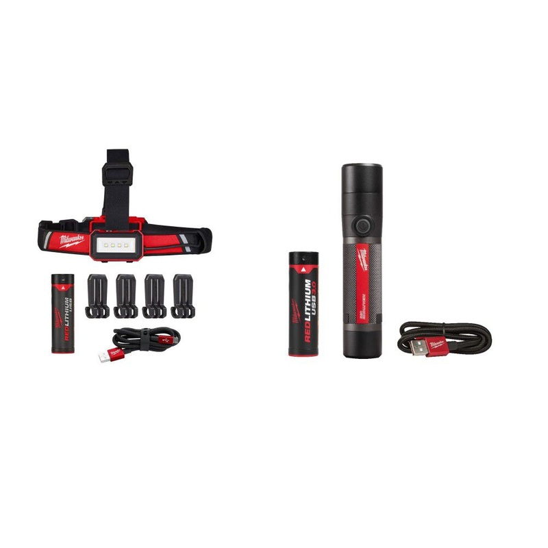 USB Rechargeable Flashlight Kit & Headlamp Bundle 2160-21-2115-21