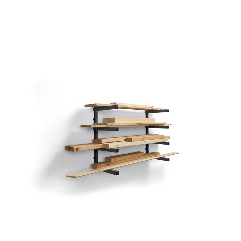 Wall Mounted Storage Rack 4 Level Black/Gray PBR-004B
