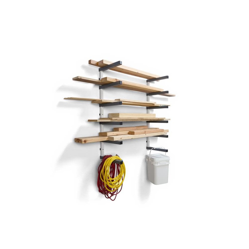 Wall Mounted Storage Rack 6 Level Gray/White PBR-0620