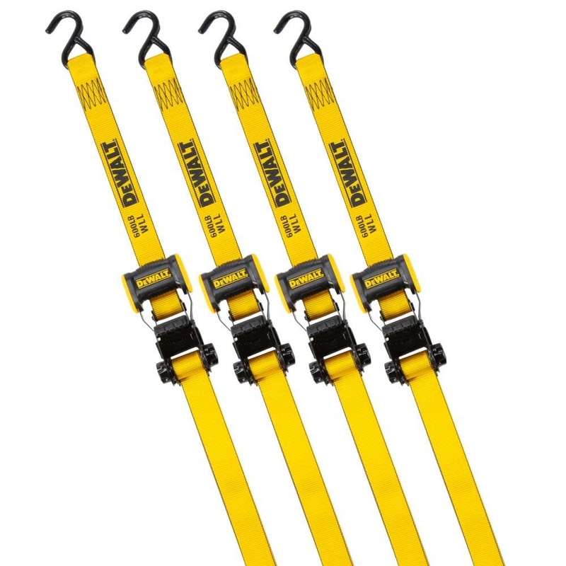 1.25in x 12′ Ratchet Tie Down Straps 1800 LB Break Strength 4pk DXBC18004