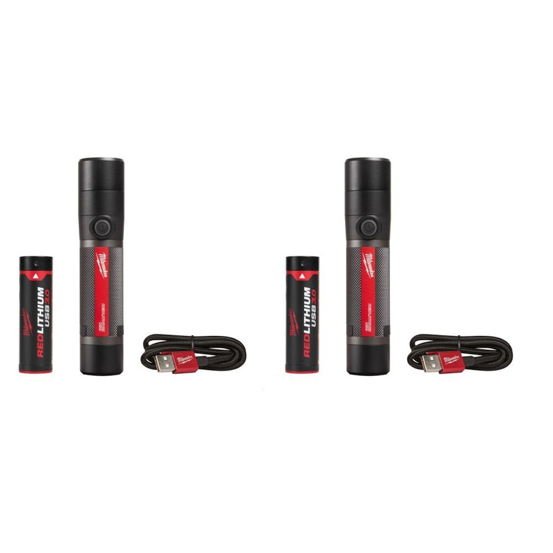 USB Rechargeable 800 Lumens Compact Flashlight Kit 2pk Bundle 2160-21X2
