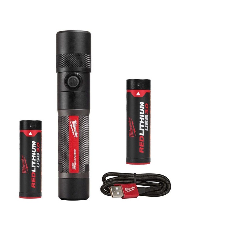 USB Rechargeable Twist Focus Flashlight Kit Bundle 2161-21-48-11-2131