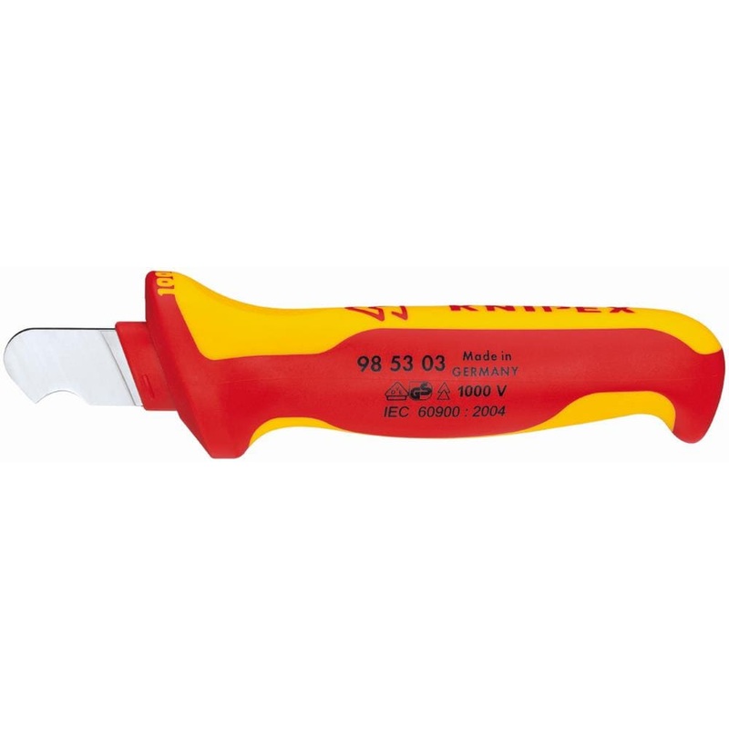 1000V Insulated Utility Knife with 1.11-in Fixed Hook Blade – Removes Outer Insulation on Conductor Cables 98 53 03
