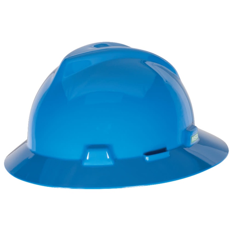 V Gard Slotted Full Brim Hard Hat Blue with Fas Trac III Suspension 475368