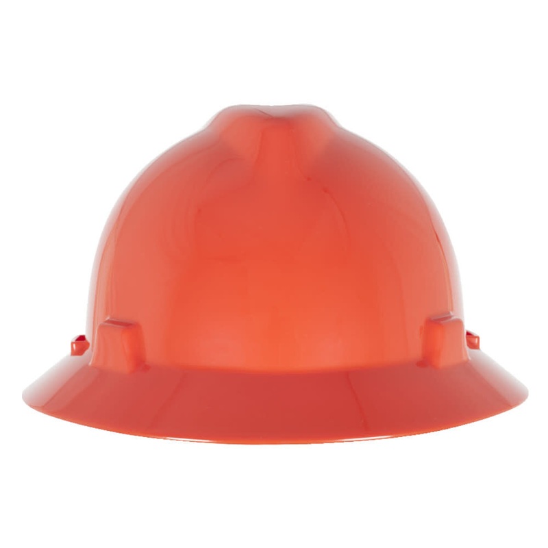 V Gard Slotted Full Brim Hard Hat Orange with Staz On Suspension 454734