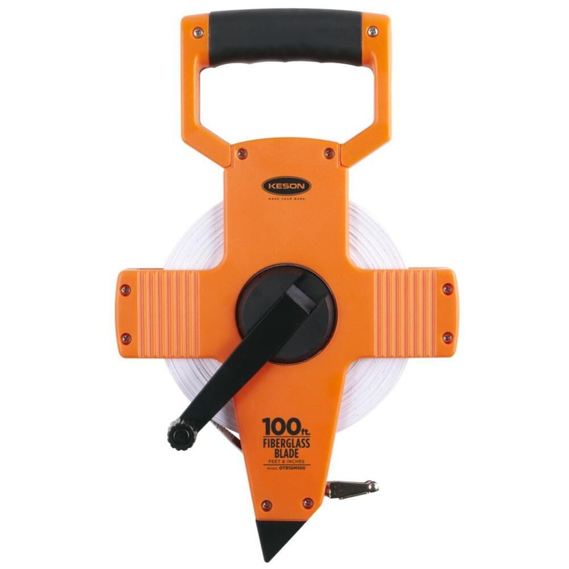 100′ Metric Fiberglass Tape Measure with Hook OTR10M100