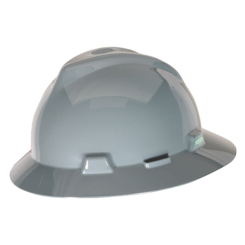 V Gard Slotted Full Brim Hard Hat Gray with Fas Trac III Suspension 475367