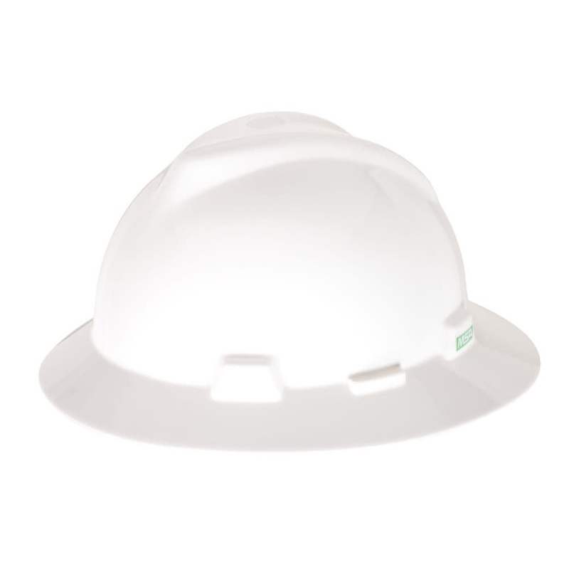 V Gard Slotted Full Brim Hard Hat White with Staz On Suspension 454733