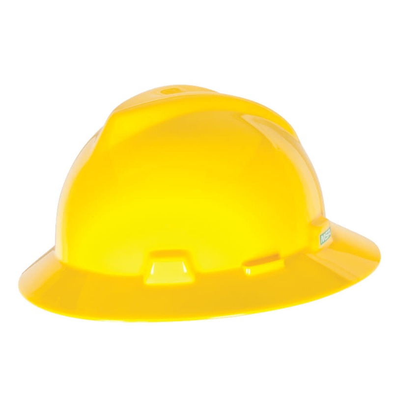 V Gard Slotted Full Brim Hard Hat Yellow with Fas Trac III Suspension 475366