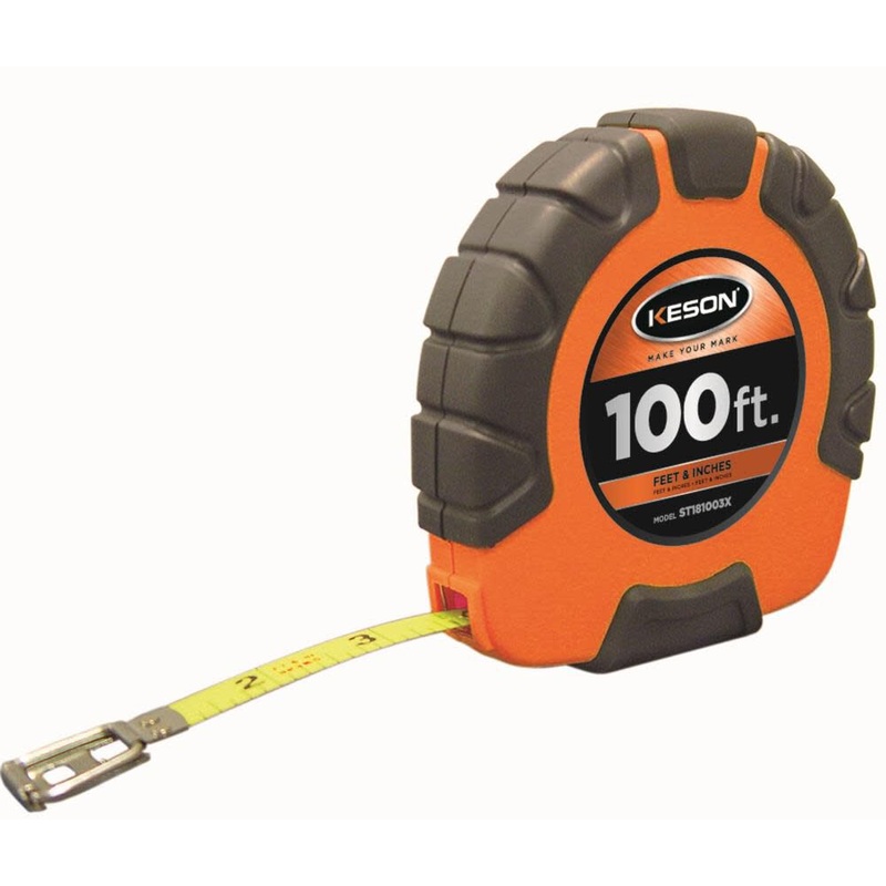 100 ft. Steel Closed Reel Tape Speed Rewind Feet and Inches ST181003X