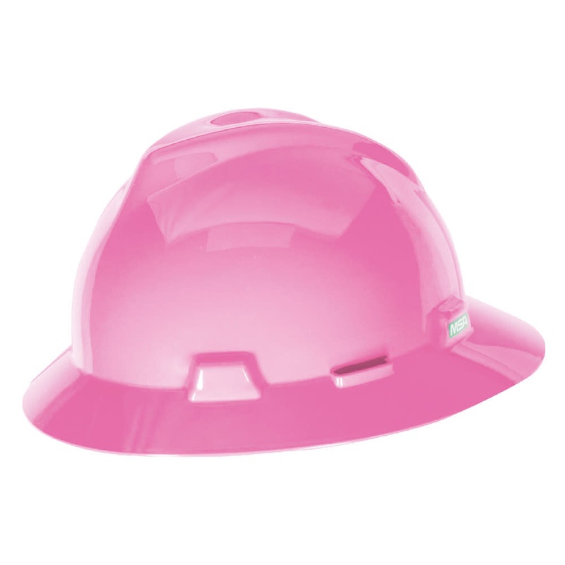 V Gard Slotted Full Brim Hard Hat Hot Pink with Fas Trac III Suspension 10156373