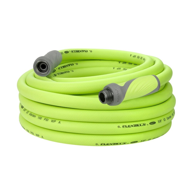 SwivelGrip Garden Hose, 5/8 Inch x 50 Feet, 3/4 Inch – 11 1/2 GHT Fittings, ZillaGreen HFZG550YWS