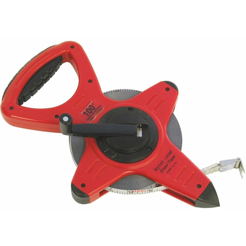 100 Ft. One Sided Pro-Series Zip-Line Nylon-Clad Steel Measuring Tape 82-10080B