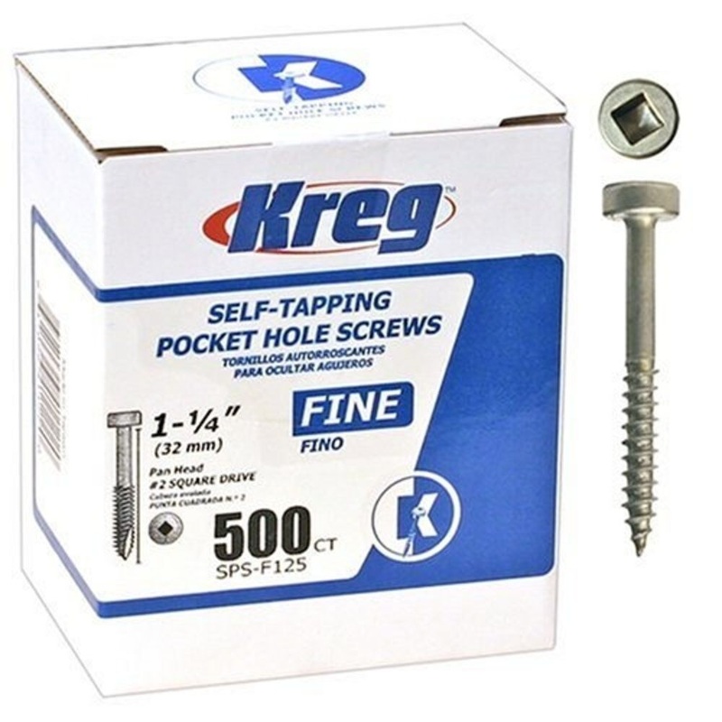 1-1/4in #6 Fine Pan-Head Zinc Pocket Screw – 500ct SPS-F125-500