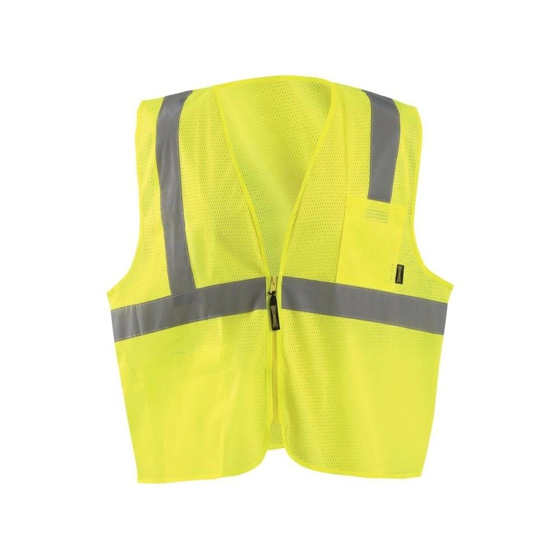 Zipper Safety Vest Yellow High Visibility Mesh Standard 4X ECO-IMZ-Y4X