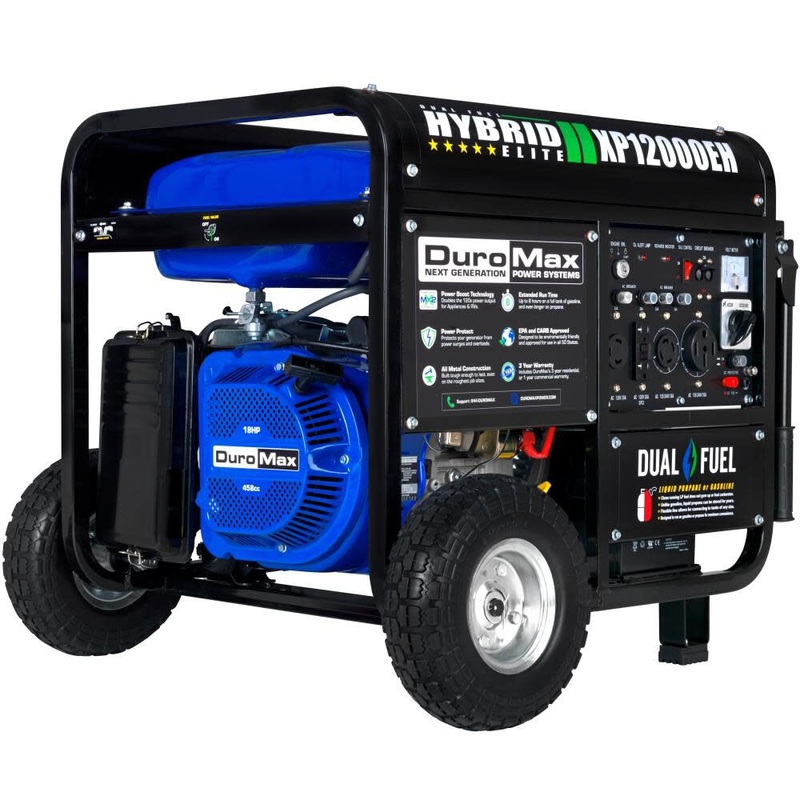XP12000EH Dual Fuel Portable Generator – 12000 Watt Gas or Propane Powered-Electric Start- Home Back Up and RV Ready 50 State Approved XP12000EH