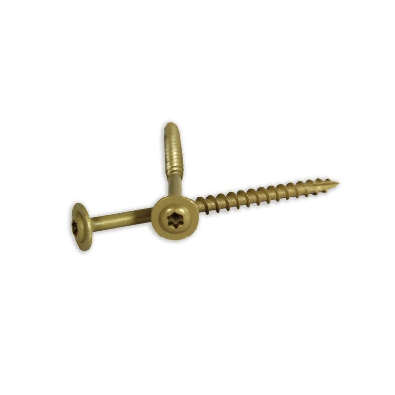 #8 x 2-3/4 In. PPG 1000 Hour Golden E-Coat Cabinet Screws 1LB CB8X234-1