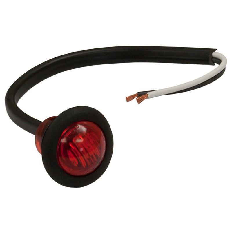 .75 In Round Marker Clearance Lights 3 LED Red With Male Bullets 5627513