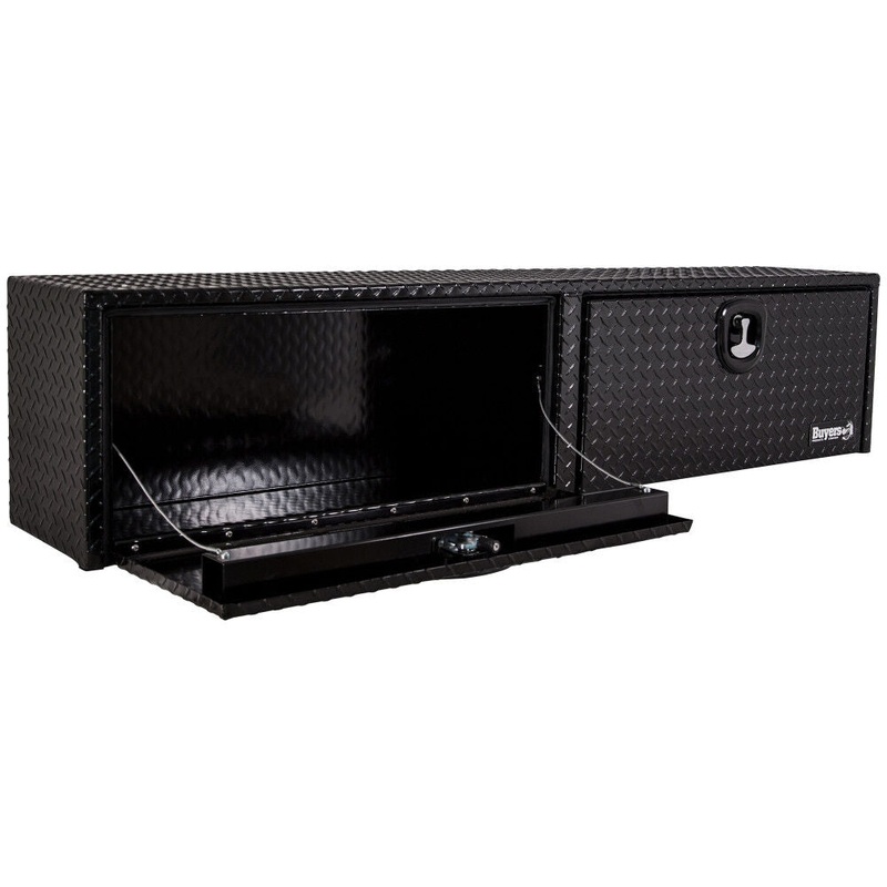 Truck Box 18x16x90 Gloss Black Diamond Tread Aluminum Topsider 1721565