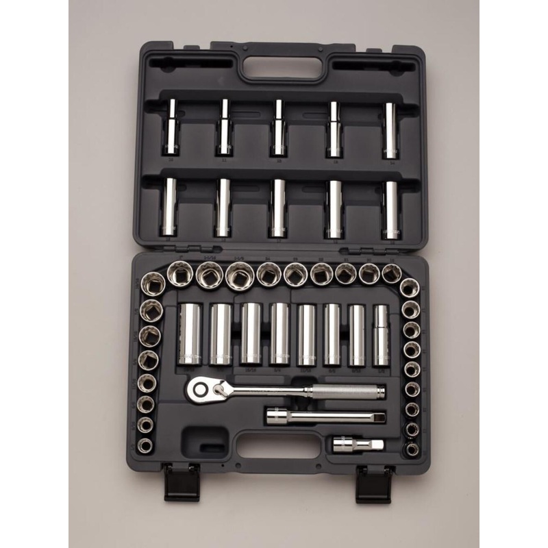 1/2 In. Drive 47 pc. 12 pt std & Deep SAE & Metric Socket Set A49