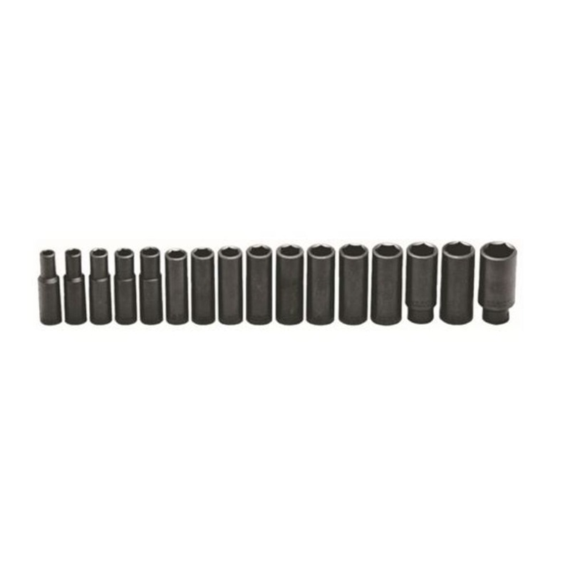 1/2 In. Dr. 16 pc. Impact Metric Socket Set 10 mm to 27 mm 6 Pt. Deep 467