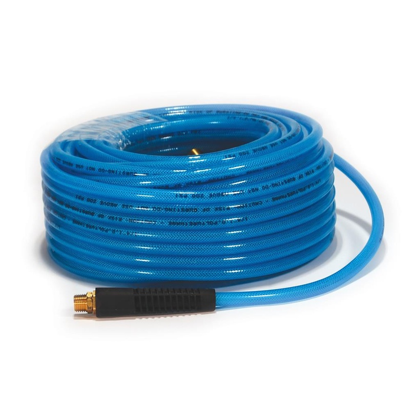 100-Ft Polyurethane Air Hose – 1/4-in Diameter, Blue, Kink Free, Reinforced, 200 PSI PU141002-B
