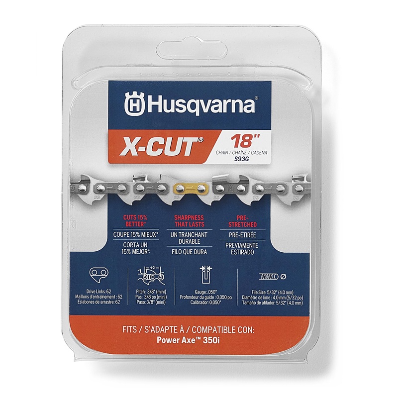 X-Cut S93G 62 Link Replacement Chainsaw Chain For 18-in, 0.05-in Gauge, 3/8-in Mini Pitch 597469562