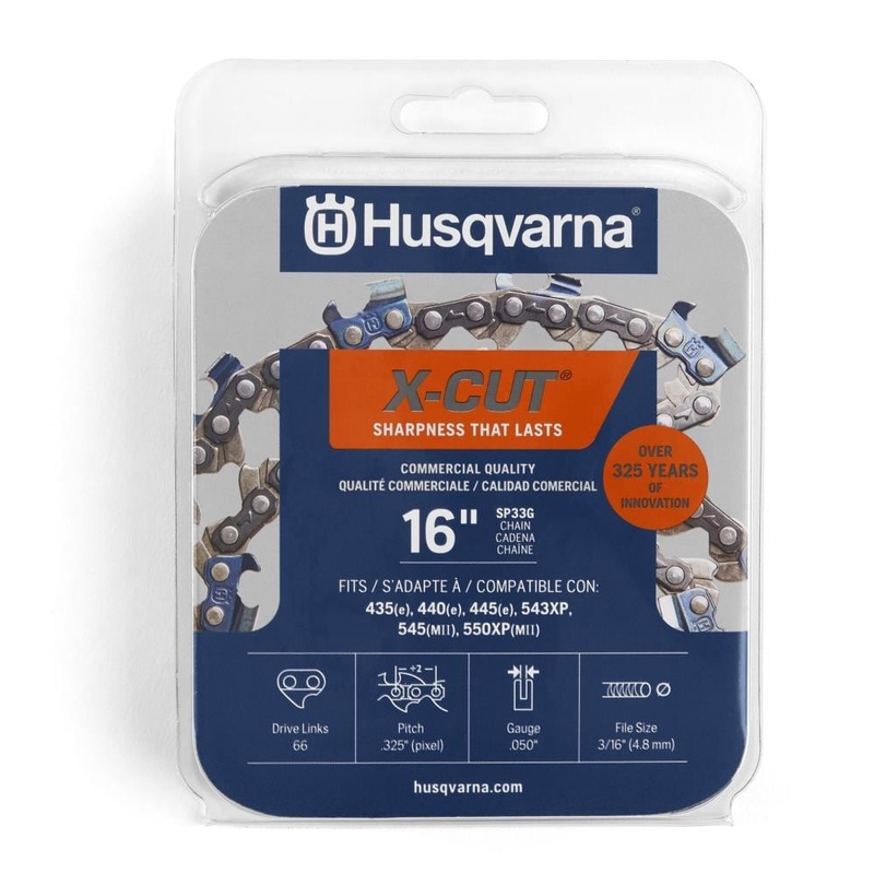 X-Cut SP33G 66 Link Replacement Chainsaw Chain For 16-in, 0.05-in Gauge, 3/8-in Pitch 581643602