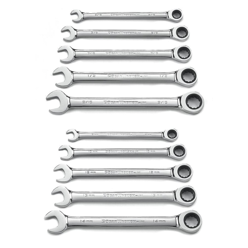 10-Piece Set 12-point (SAE) and Metric Combination Standard Combination Wrench EHT9418
