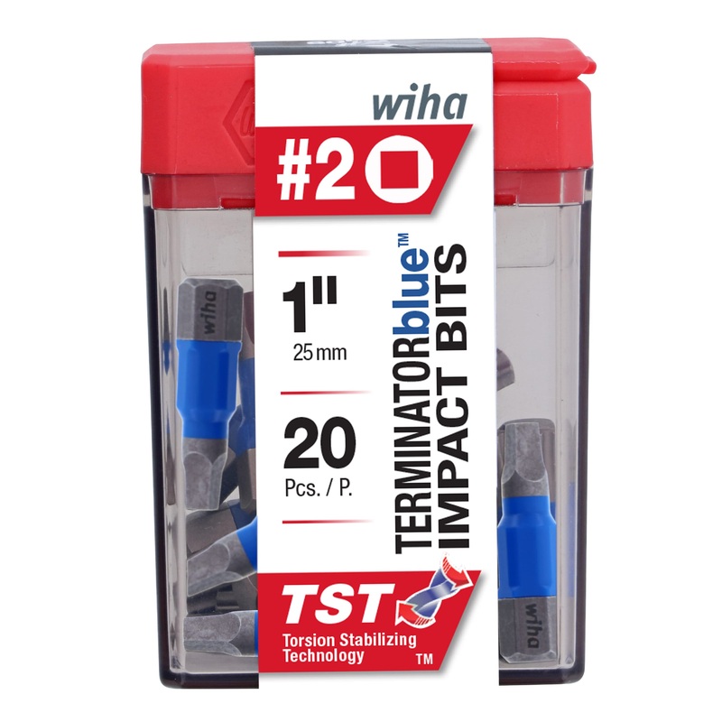TerminatorBlue #2 1/4-in x 1-in Square/Robertson Impact Driver Bit (20-Piece) 70065