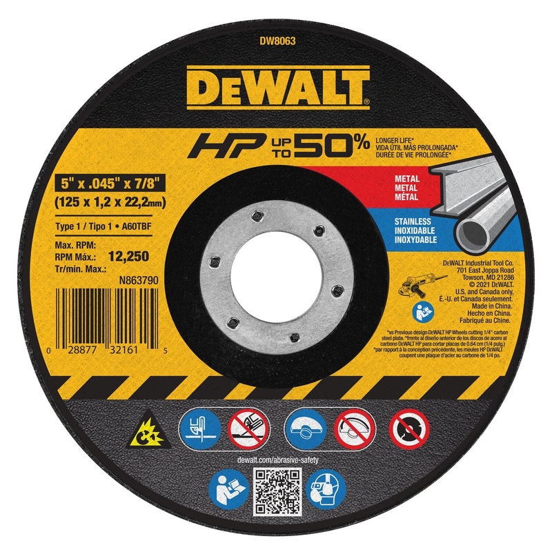-HP 5-in Aluminum Oxide Multi-grade Pack-Grit Cut-off Wheel DW8063  Z