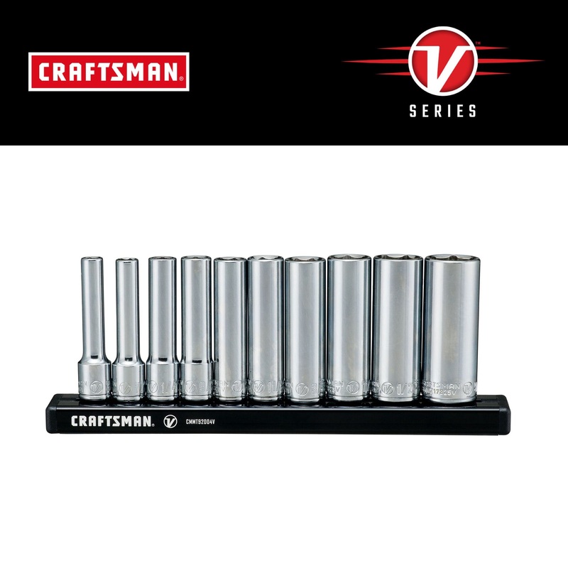 V-Series 1/4-in Drive Standard (SAE) Deep Socket Set (10-Pieces) CMMT17315V