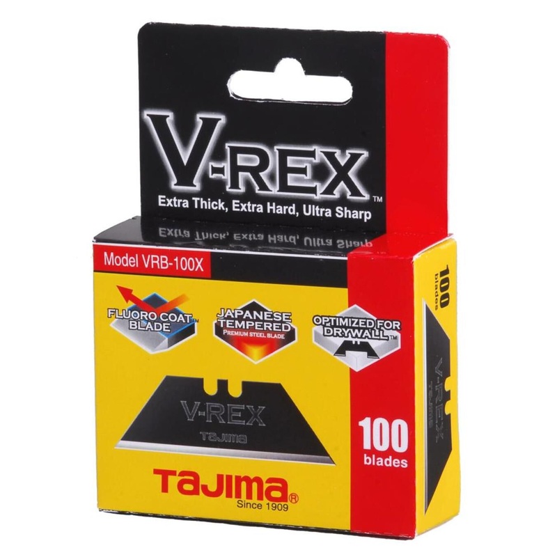 V-REX II Premium Tempered Steel Utility Knife Blades 100-Pack VRB2-100B
