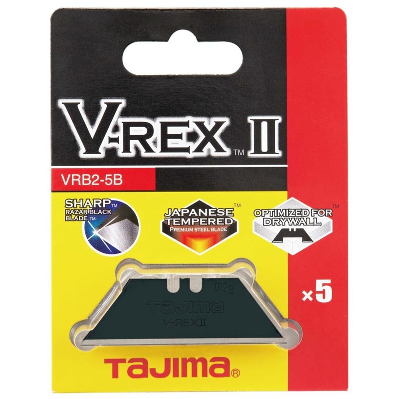 V-REX II Premium Tempered Steel Utility Knife Blades 5-Pack VRB2-5B