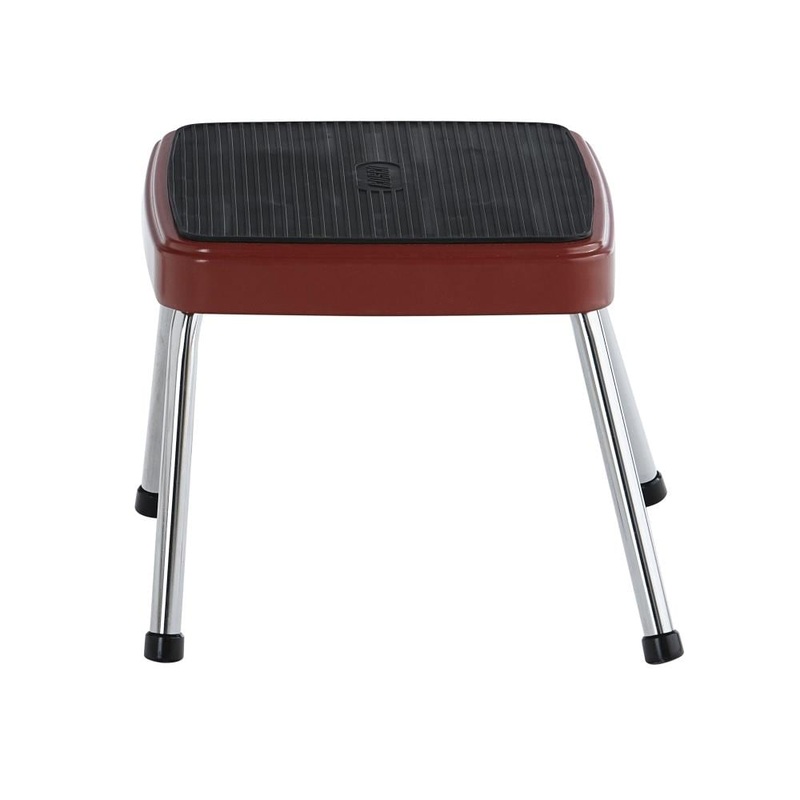 1-Step 220-lb Capacity Red Steel Step Stool 11230RED1E