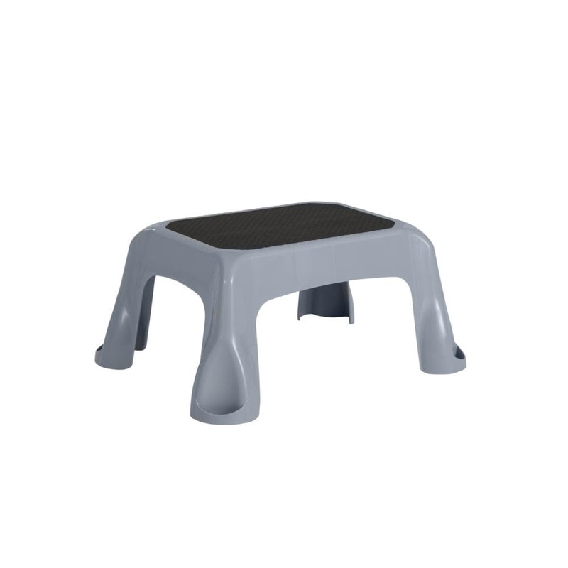 1-Step 300-lb Capacity Gray Plastic Step Stool 2024420