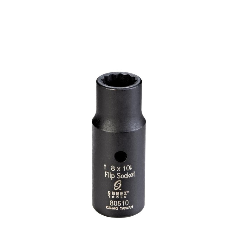 1/4 In. Drive 8 x 10 mm 12 pt Semi-Deep Flip Socket 80810
