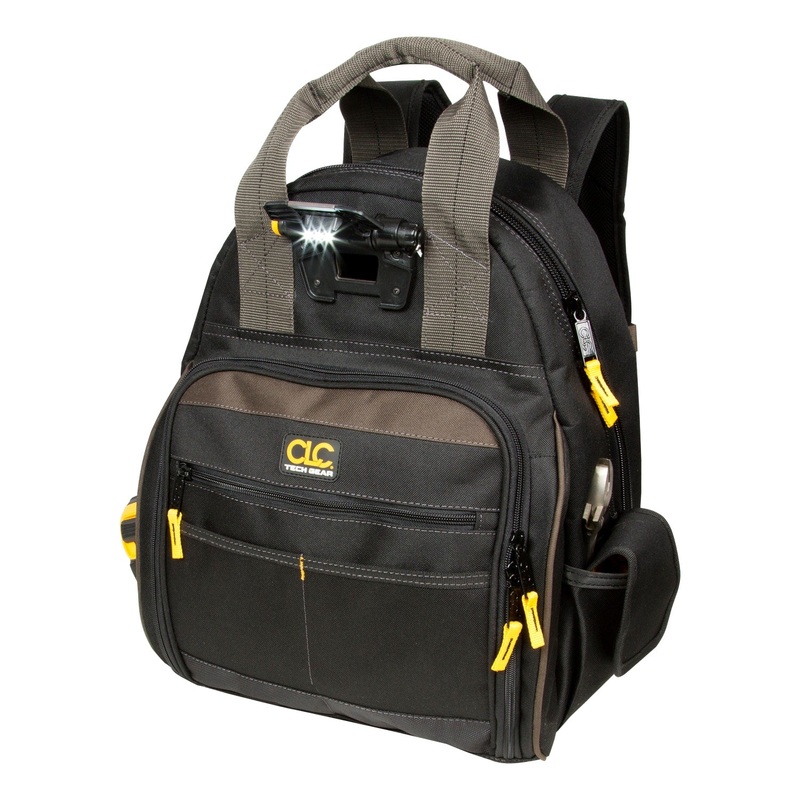 Tech Gear Black Polyester 8-in Zippered Backpack L255