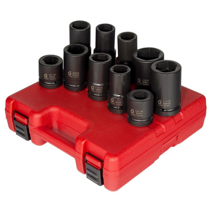 1 In. Drive SAE & Metric Heavy Duty Wheel Impact Socket 10 pc. 5690A