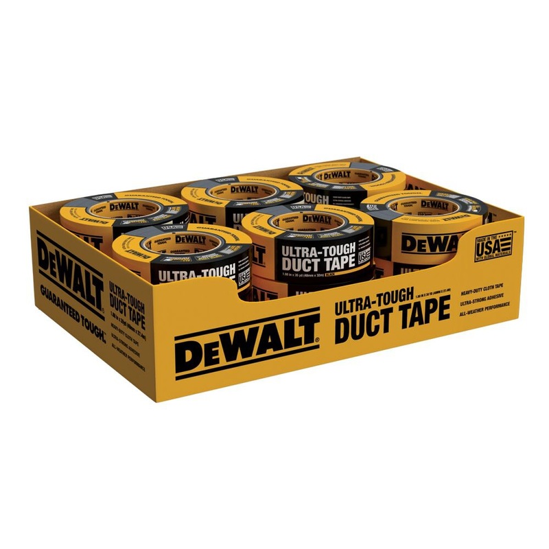 Ultra Tough Duct Tape 1.88in x 30yd Black Case of 18 Rolls 2X30DEWALT18C