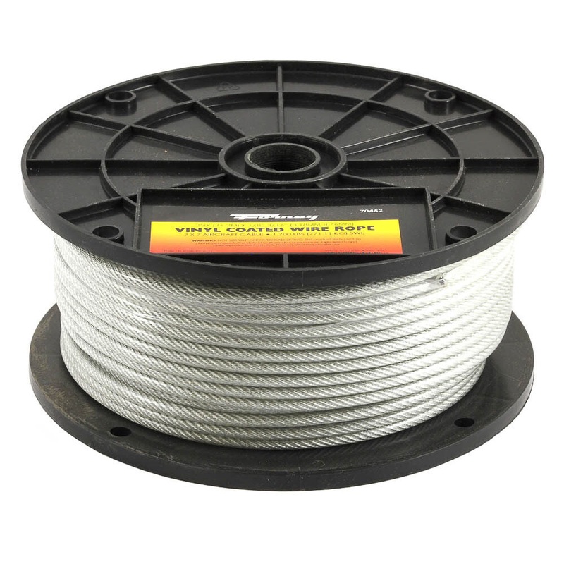 Wire Rope 1/8in 3/16in x 250′ Vinyl Coated 70452