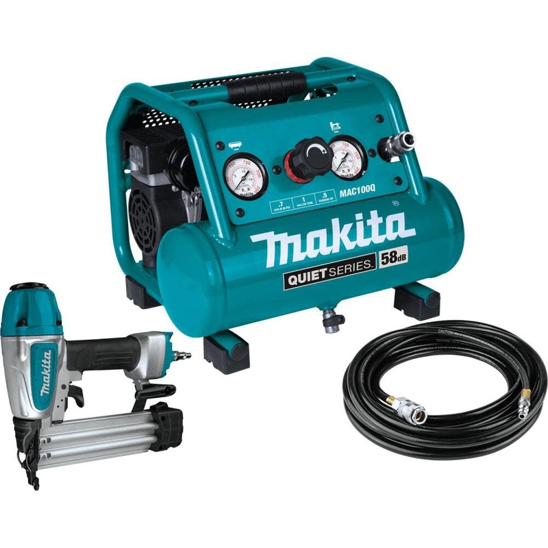 1 Gallon Compact Air Compressor & 18 Gauge Brad Nailer Combo Kit MAC100QK1