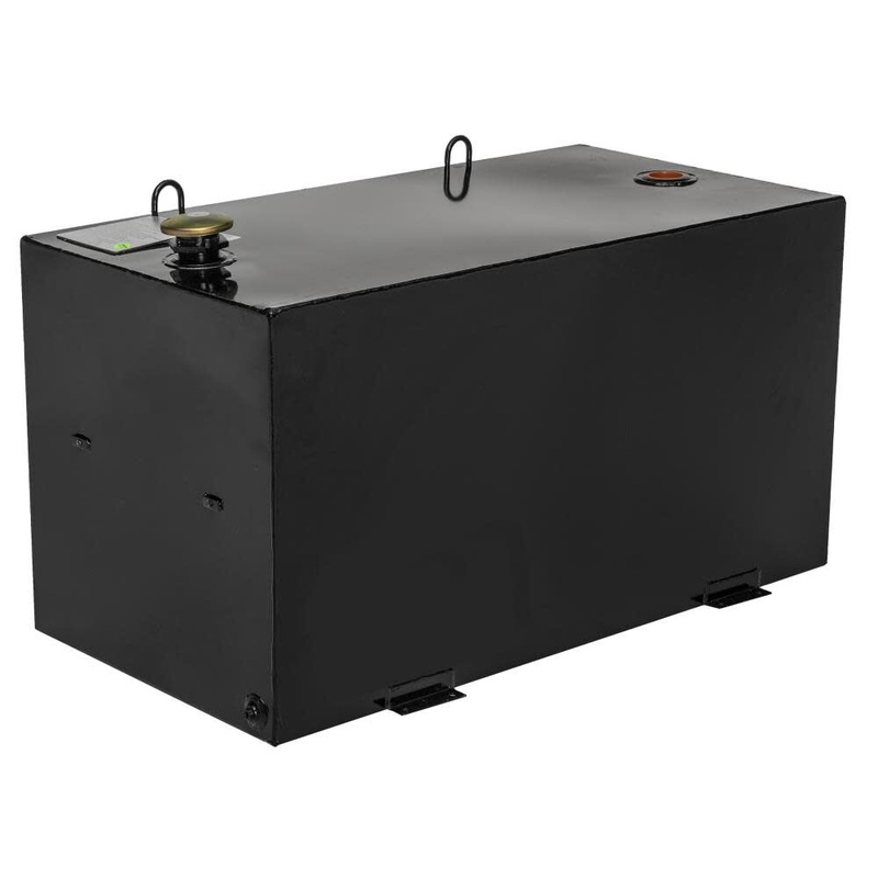 100 Gallon Rectangular Steel Liquid Transfer Tank for Trucks Black 484002